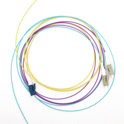 12 çekirdekli FTTH Fiber Optic Pigtails SC/LC/ST-UPC/APC Tek Modu Veri merkezleri için renkli