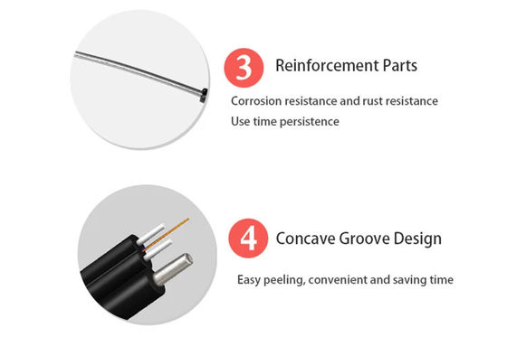Siyah Ceket G657A1 1km FTTH Fiber Optik Bırak Kablo