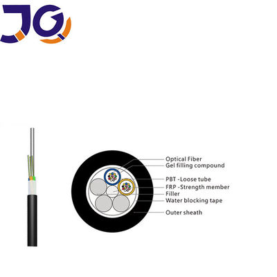 Fabrika Fiyatı Meter başına 24 36 48 96 144 Core Stranded Loose Tube fiber optic cable GYFTY FRP ile