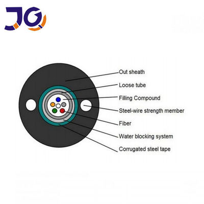 Zırhlı Çelik ile GYXTW 12core Hava Fiber Optik Kablo