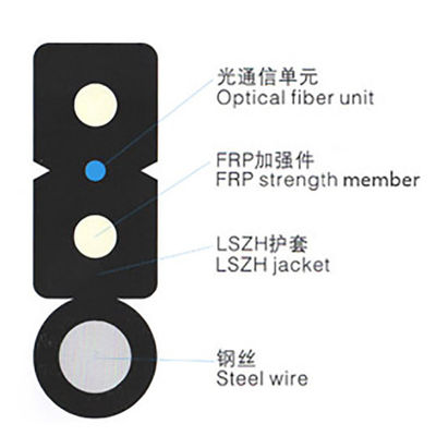 Açık Gjyxfch G657 G652D Fiber Ftth Bırak Kablo Kendinden Destekli