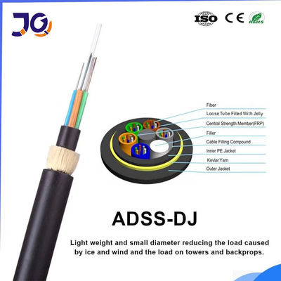 PE Ceket 48 Çekirdekli Kendinden Destekli ADSS Fiber Optik Kablo