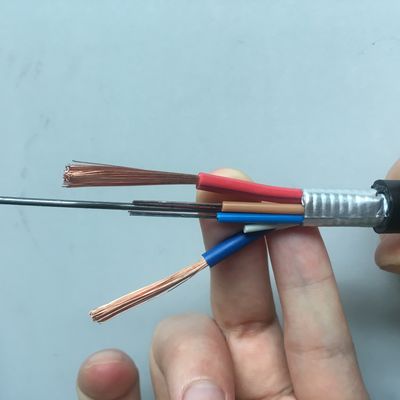 G652D 6 Çekirdekli Hibrit Fiber Optik Kablo, 2 Bakır Güç Telli OPLC