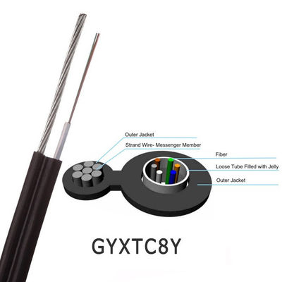 48 Çekirdek Örgülü Çelik Tel Şekil 8 Fiber Kablo PE Kılıf