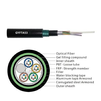 48 Çekirdekli Pe Kılıf Frp Mukavemetli Zırhlı Fiber Optik Kablo Örgülü Gevşek Tüp