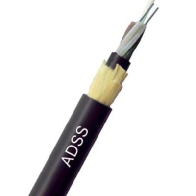 Hava ADSS 24 Fiberler 100m Açıklık Tek Modlu Fiber Optik Kablo Dış Mekan