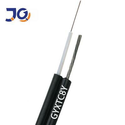 GYTC8S Şekil 8 Optik fiber kablosu 24 48 çekirdek tek modlu dış havada kendi kendini destekleyen çelik elçi