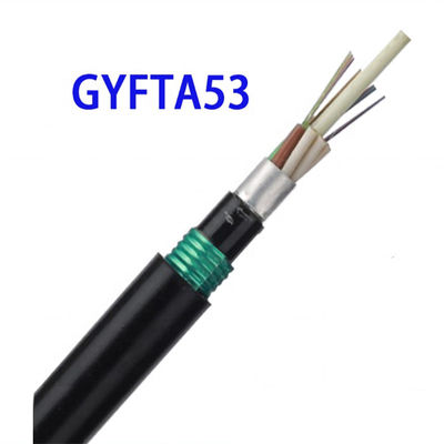 GYTA53 Açık Tek Modlu Yeraltı Fiber Optik Kablo Doğrudan Gömülü Zırhlı Çelik Bant Çift Ceket