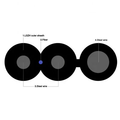 YOFC Frp G657a FTTH Fiber Optik Bırakma Kablosu 4 Çekirdek