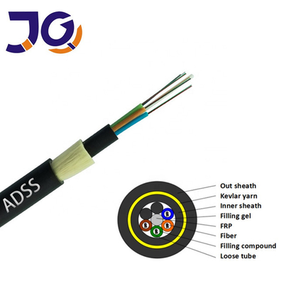 Metalik Olmayan ADSS 6/12/24/48/96 Çekirdek 100/200m Açıklıklı G652D Fiber Optik Kablo ADSS