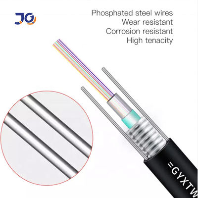 dış mekan tek modlu G652D 4 6 8 12 16 24 çekirdekli zırhlı fiber optik kablo, çelik telli fibra optik gyxtw